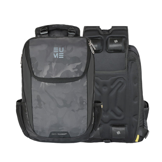 EUME Barret - 29L Premium Laptop Bag for Men, Camouflage Grey | Massager Laptop Backpack Bag with Built in Patent Massager Technology | 15.6 Inch Laptop Compartment | Business, Travel and Office Bag