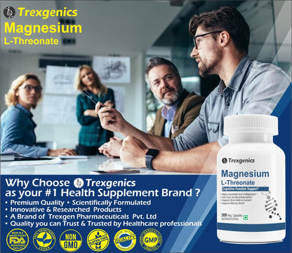 Trexgenics Magnesium L Threonate Cognitive Function & Brain Health Support (90 Veg. Capsules)