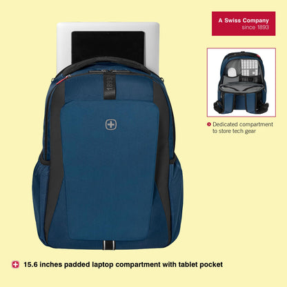 WENGER, New Essentials 2023, XE Professional 15.6 inches Laptop Backpack (23 liters), 44 cm, Recycled Polyester PVC, Ocean Blue, 612740, Travel Bag with Tablet Pocket | Swiss Designed