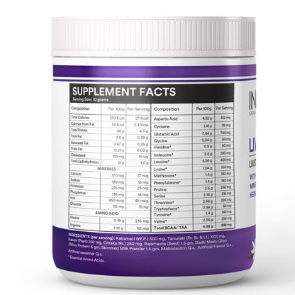 INLIFE Livstan Powder Supplement – Whey Protein Powder with Ayurvedic Herbs, 300g (Vanilla)