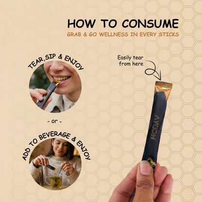 AYODH Ashwagandha Himalayan Shilajit Honey Sticks Bundle | 60 Sticks | Daily Wellness Vitality Support