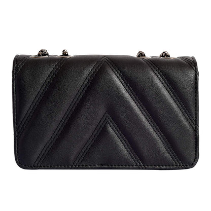 Lino Perros Women's Black Leatherette Satchel (Black)