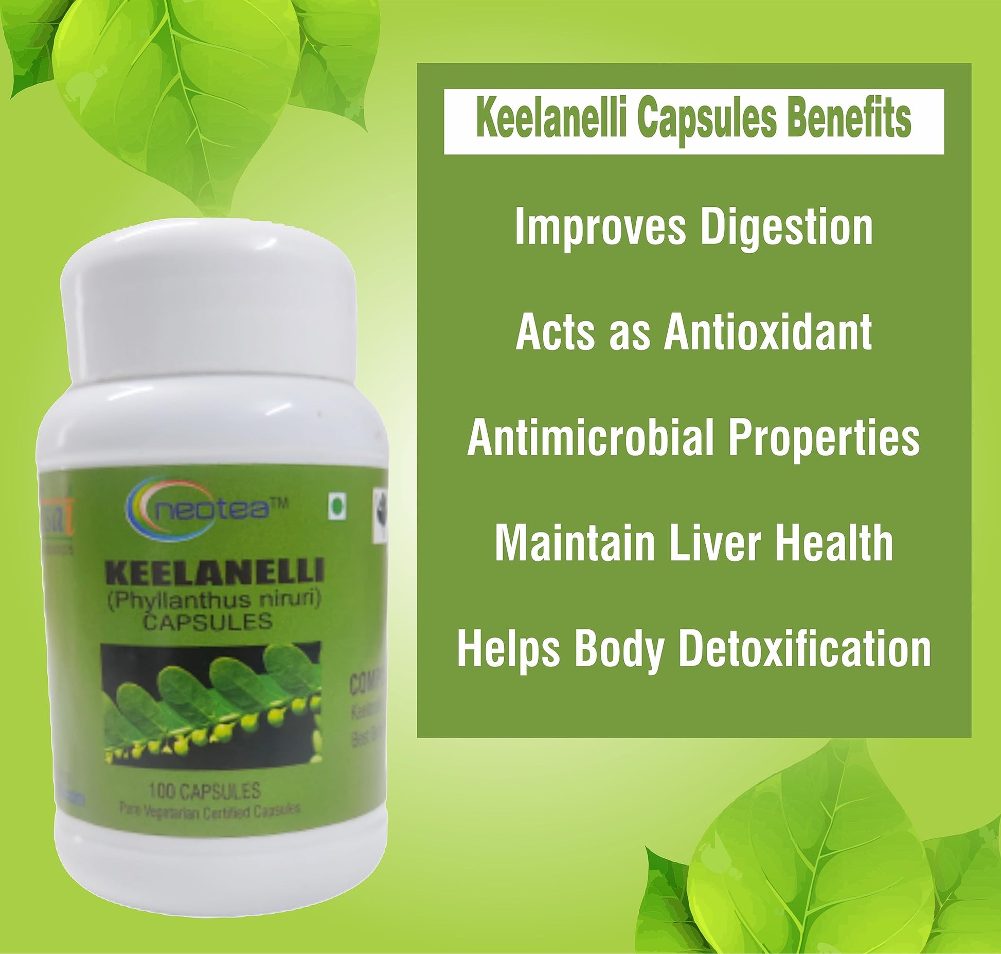 Neotea Keelanelli Capsules | Bhumi Amla | Chanca Piedra | Capsule Phyll- image 2