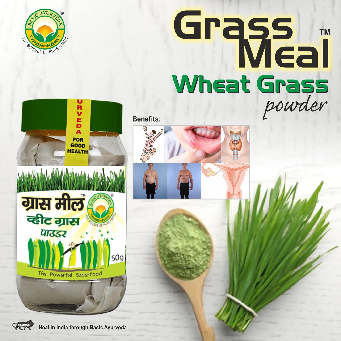 Basic Ayurveda Grass Meal (Wheat Grass Powder) (50 Gram)- image 4