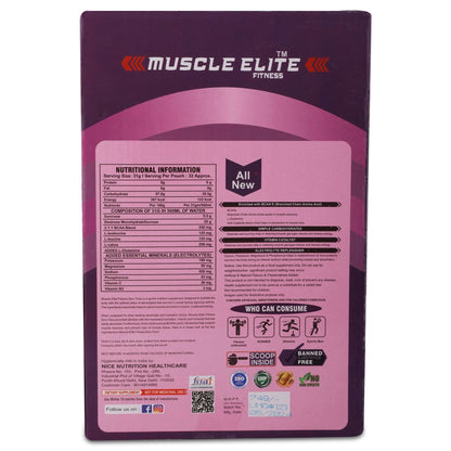 Muscle Elite Fitness Isotonic Instant Energy Drink Formula, Energy Drink BCAA, 825mg Electrolytes [32 Servings, Blueberry]