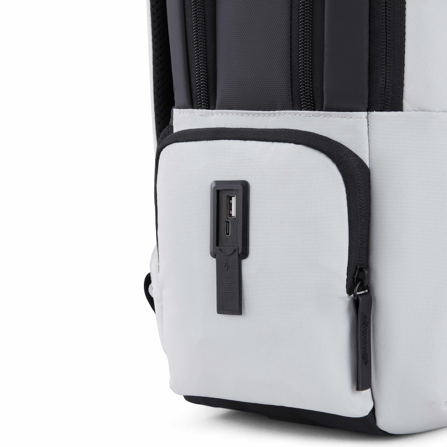 American Tourister Verve 17" Laptop Backpack | USB Charging Port | Smart Trolley Sleeve | Hidden Pocket | Tractum Suspension Straps | Office Bag for Men and Women | Cool White | 1 Year Global Warranty
