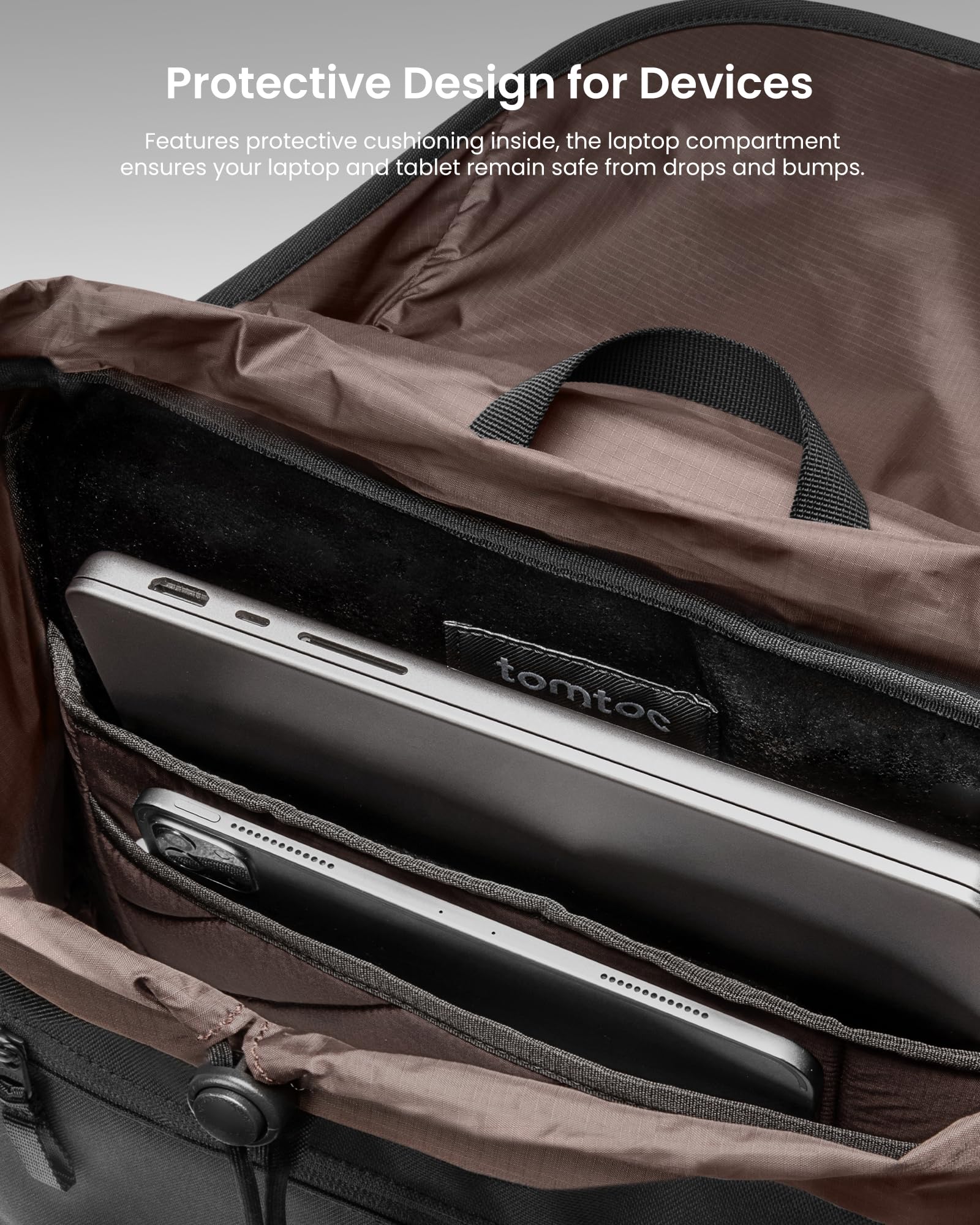 Tomtoc VintPack-TA1 Flap Laptop Backpack (15.6 Inch/22L), Dark- image 6