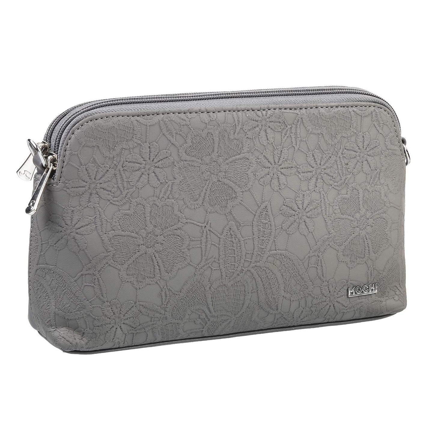 Mochi Womens Synthetic Grey Zip Top Sling (One Size)
