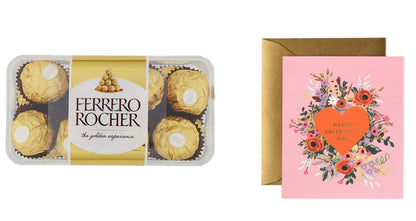 Ferrero Rocher -Valentine Gift Combo T-16 200Gm & A Beautiful Valentines Greeting Card
