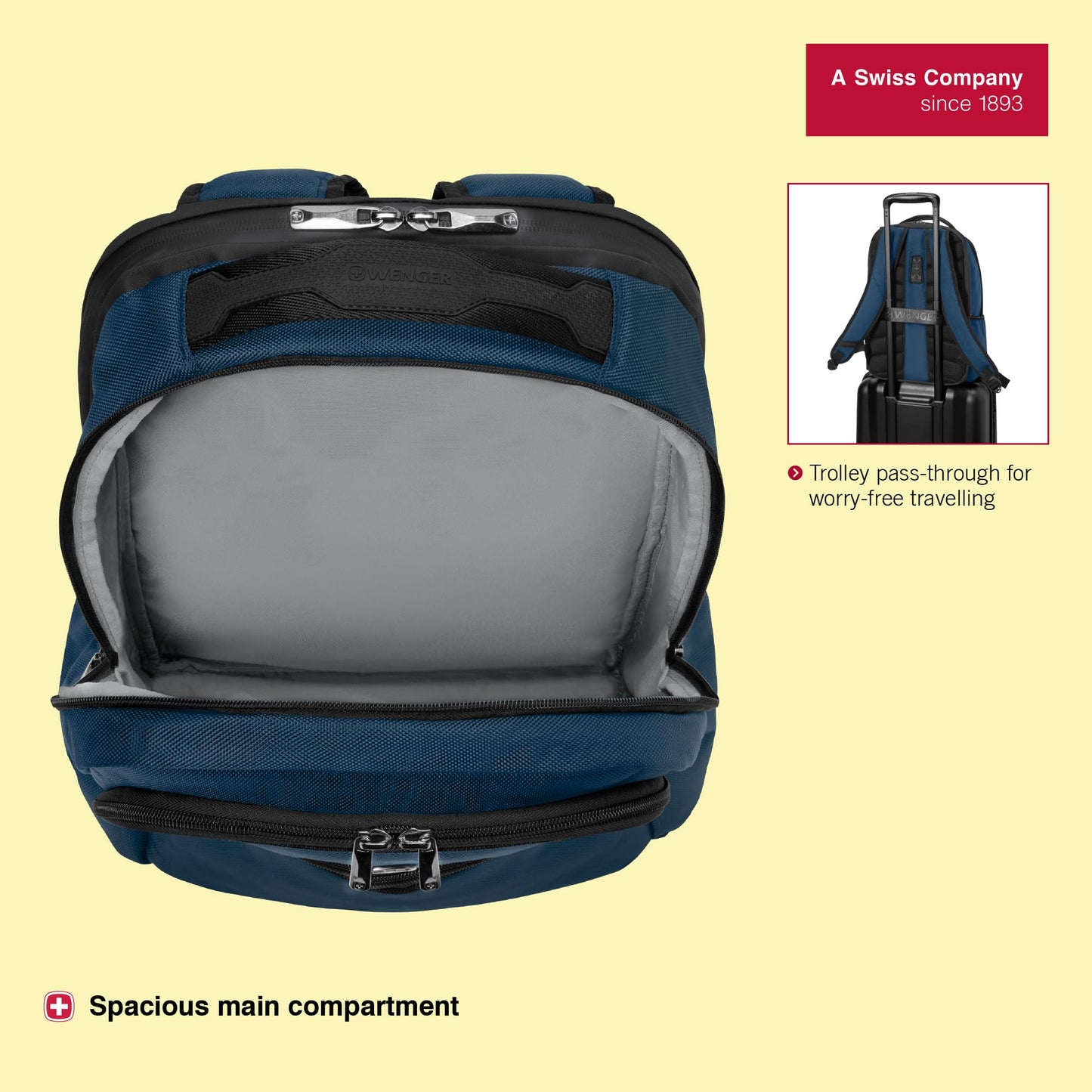 WENGER XE Resist, 16-inch Laptop Backpack (23 liters), 44 cm, Recycled Polyester PVC, Ocean Blue, 612738, Tablet Pocket | Swiss Designed - A Brand of Victorinox
