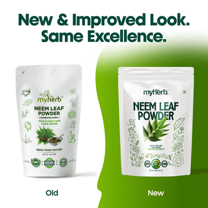 MYHERB 100% Natural Neem Leaf Powder || 227 Gm/0.5 Lbs || Healthy Hair & Hair Cleanser || Skin Face Packs || For Man And Women
