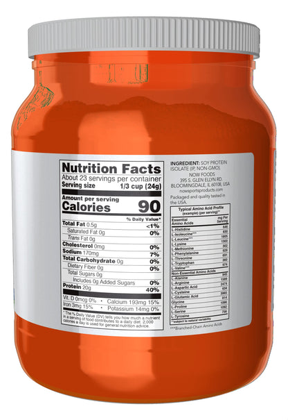 Now Foods Soy Isolate, Non-GMO, Pure, Unflavoured 544g- image 8