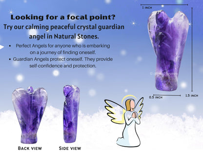 Amethyst Crystal Angel Pocket Figurines Idol - AAA Grade Original Heali- image 6