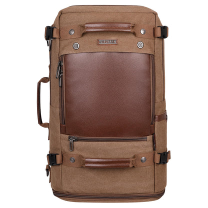WITZMAN Travel Backpack for Men Carry on Luggage Backpack Large Man Canvas Rucksack with Shoe Compartment（A2021-2 Brown