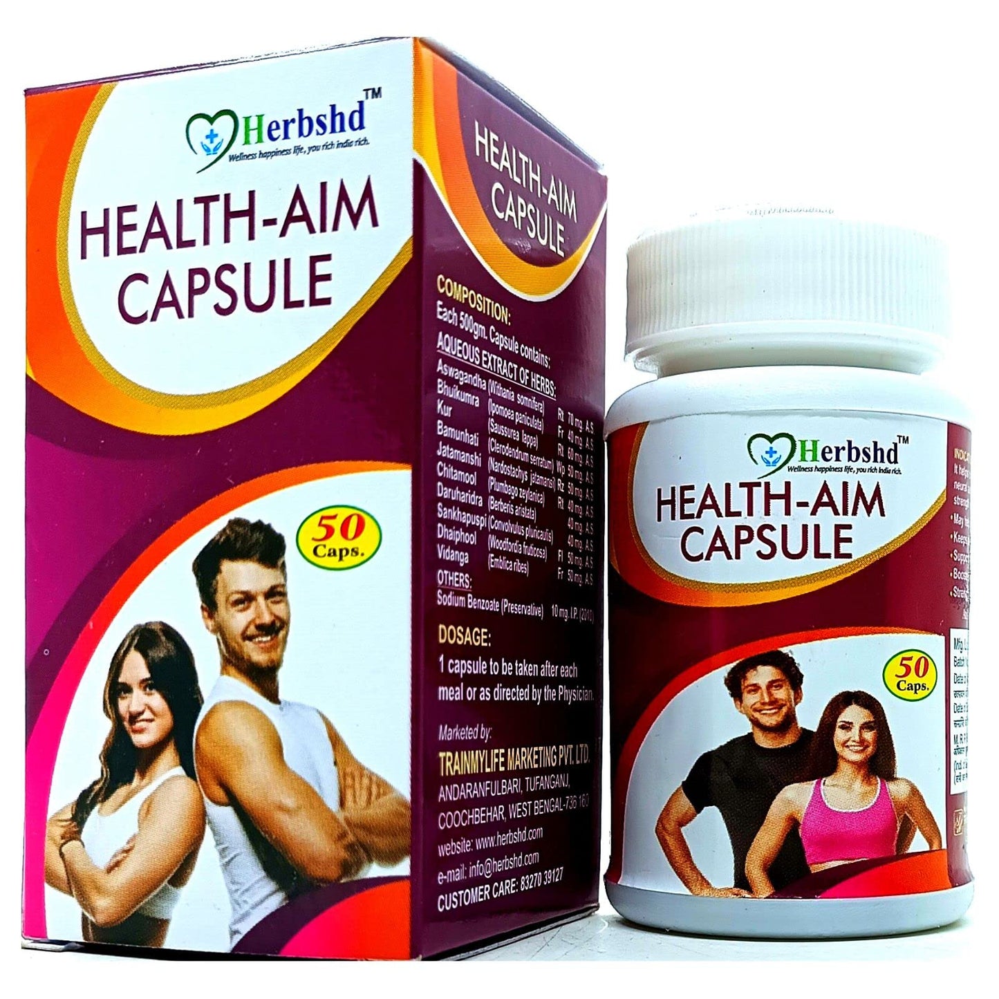Buy Online Ayurvedic Herbshd Health aim weight gainer Capsule and Ferot- image 2