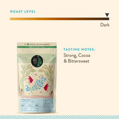 Blue Tokai Coffee Roasters French Roast - Dark Roast|Home Espresso Grind 250G|Made With 100% Specialty Grade Arabica Freshly Roasted Ground Coffee Packet