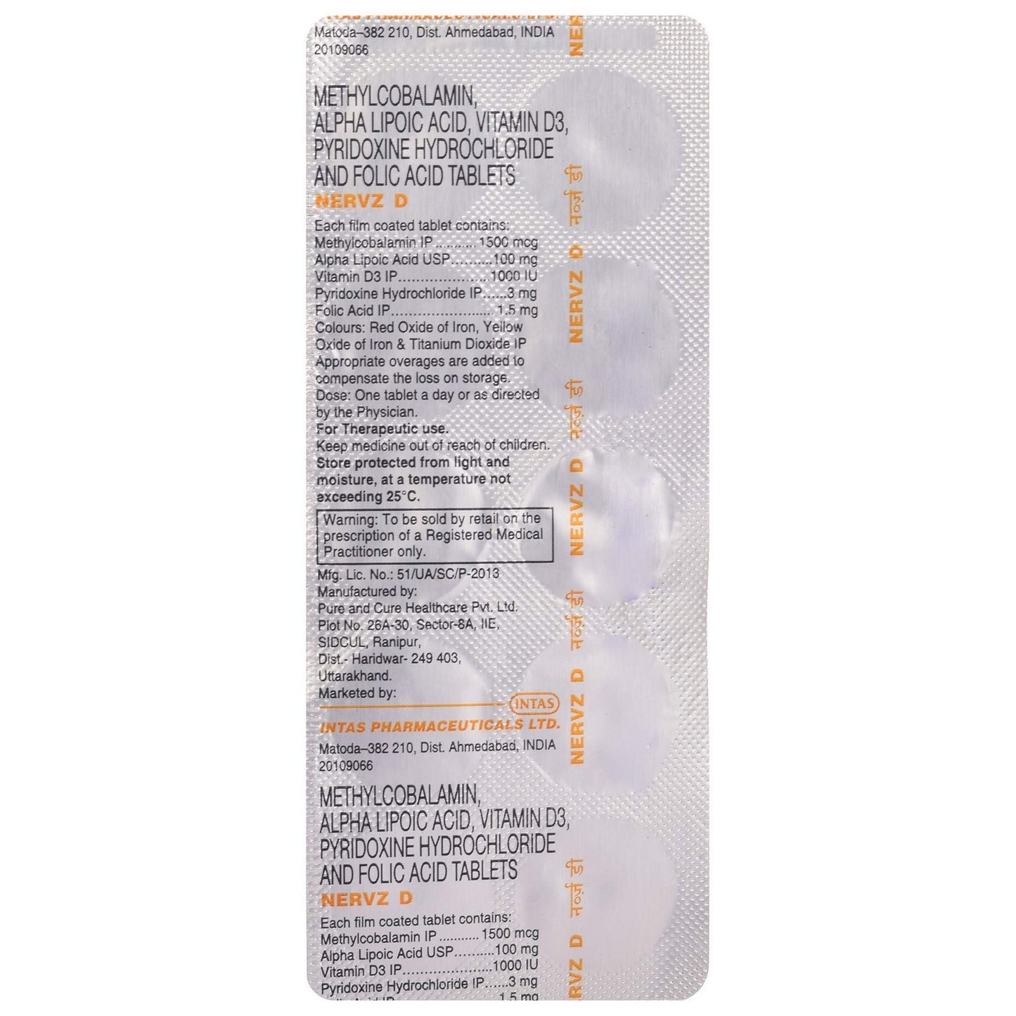 Nervz D - Strip of 10 Tablets