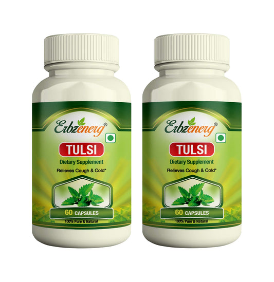 ERBZENERG Tulsi (Ocimum sanctum) Holy basil 60Capsule 500mg- (Pack of 2)