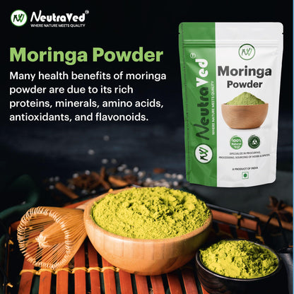 NeutraVed Moringa Powder 1 kg | Moringa Leaves also Know Drumstick for Immunity, Skin & Hair and Wellness Products for Male - 1kg