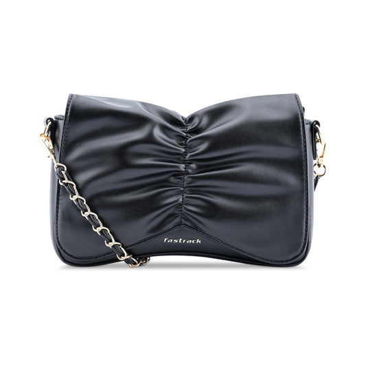 Fastrack Bow-tiful Sling | Faux-Leather Women's Handbags| Ladies Purse Handbag | Sling Bag for Casual Carry