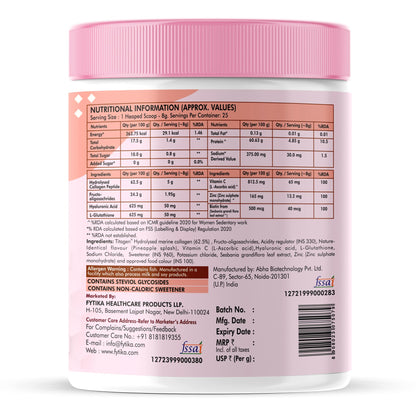 Fytika Let It Glow 200G Each (Pineapple, Pack of 3) Marine Collagen Supplement for Men & Women|L- Glutathione, Vitamin C, Sesbania Agati Extract|Promotes Healthy Skin, Hairs and Nails