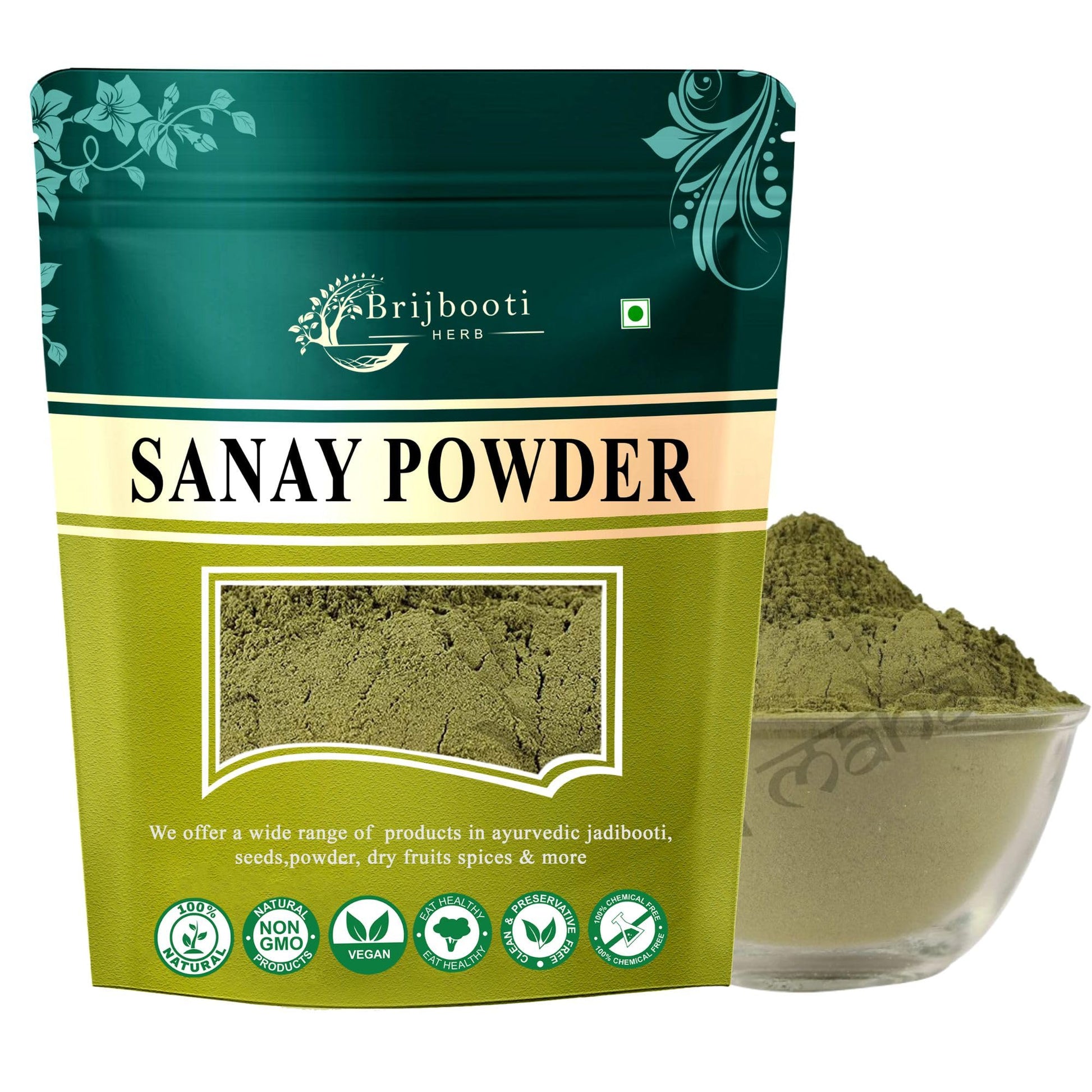 BIRJU MAHAVIR Senna Leaf/Alexandrina, Cassia Angustifolia, Sonamukhi Patta/Sanay