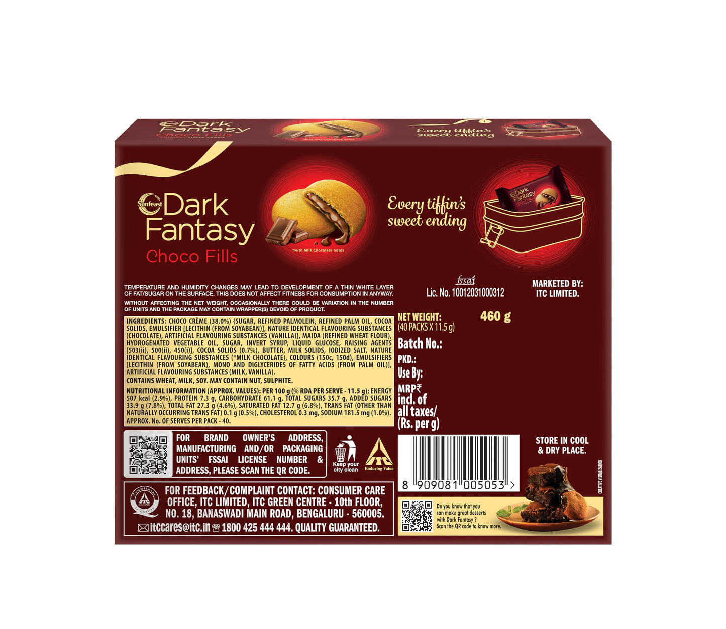 Sunfeast Dark Fantasy Choco Fills, 460g Original Filled Cookies with Choco Crème | Perfect Snack
