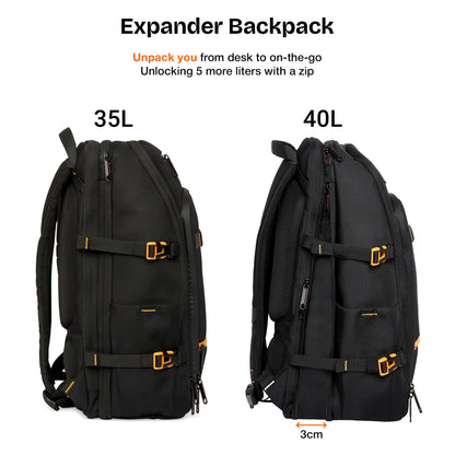 Nasher Miles Manhattan Premium Reversed Polyester Laptop Backpack 40L Ideal for College, School, Office, Travel, Overnighter | Men, Women, Boys, Girls (Black)