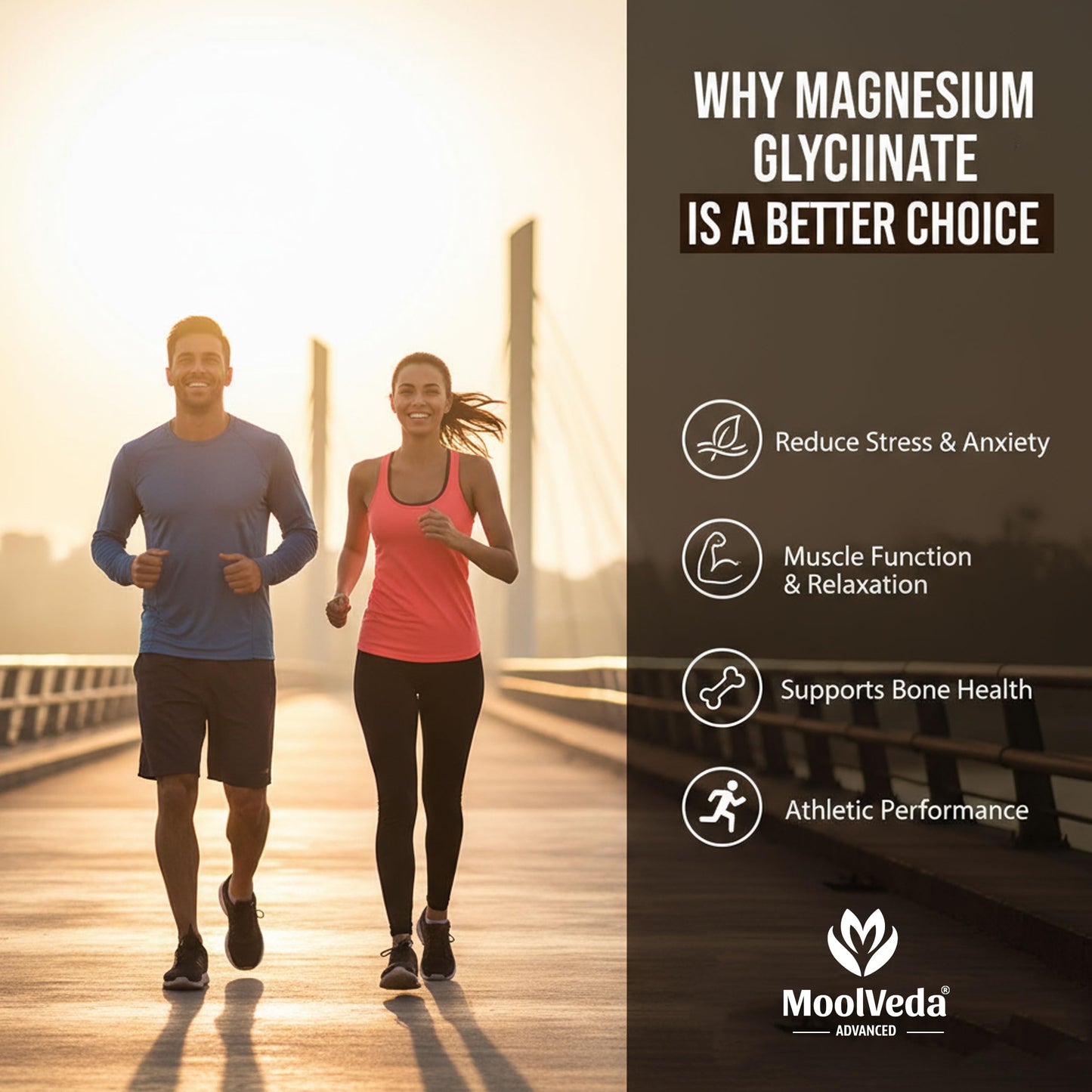 Moolveda Magnesium Glycinate 120 Tablets | Highly Absorbable Magnesium Source | Gentle on Stomach | Daily Mineral Supplement