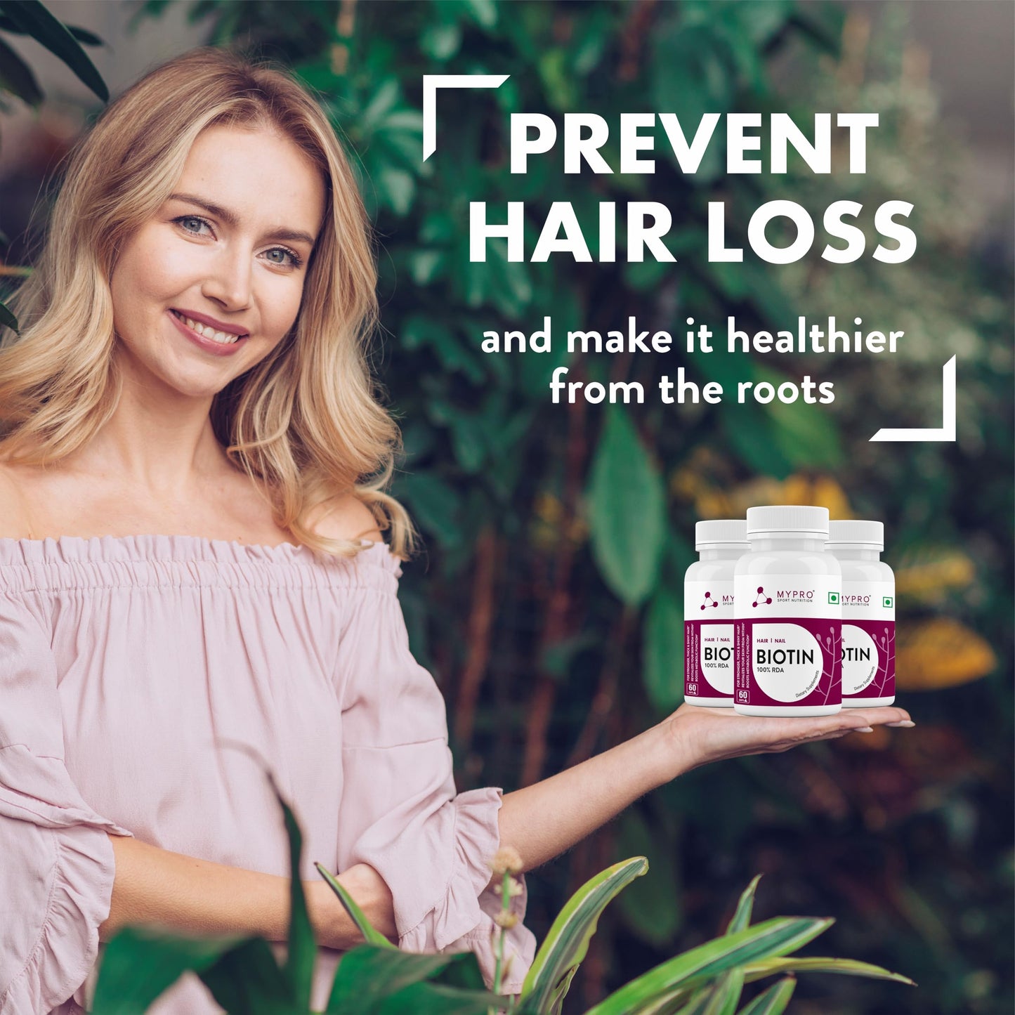 Mypro Sport Nutrition Biotin | Beauty Capsules | Promotes Healthy Hair | Skin & Nails |Helps Support Energy Metabolism | Helps Convert Food Into Energy For Men And Women -60 Capsules