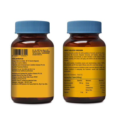 Holistic Curcumin ZEROHARM Supplement- 600mg (60 Veg Tablets) with 95%- image 3
