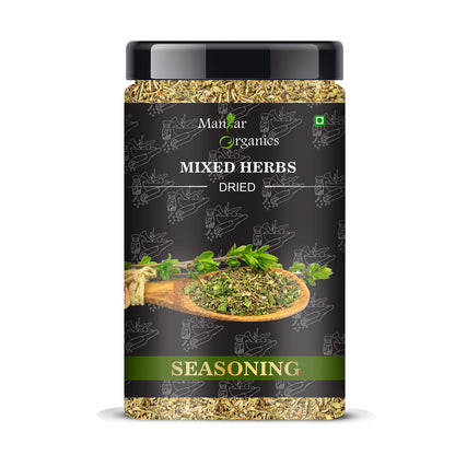 ManHar Organics Mixed Herbs Seasoning Jar 400gm- Perfect for Soups, Salads, and Roasted Dishes | Non-GMO, Flavorful Herb Blend | Natural Blend of Thyme, Oregano, Basil, and More | Pizza Pasta Seasoning |