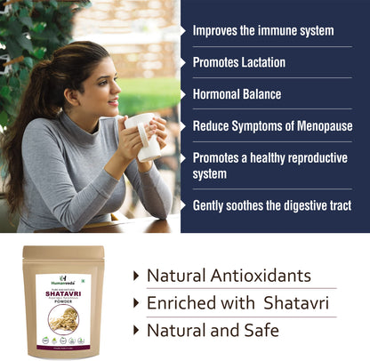 Humanveda Natural Ashwagandha Powder and Shatavari Powder - For Immunity Booster, Womens & Mens Health Care, 100g Each (100 * 2=200g)
