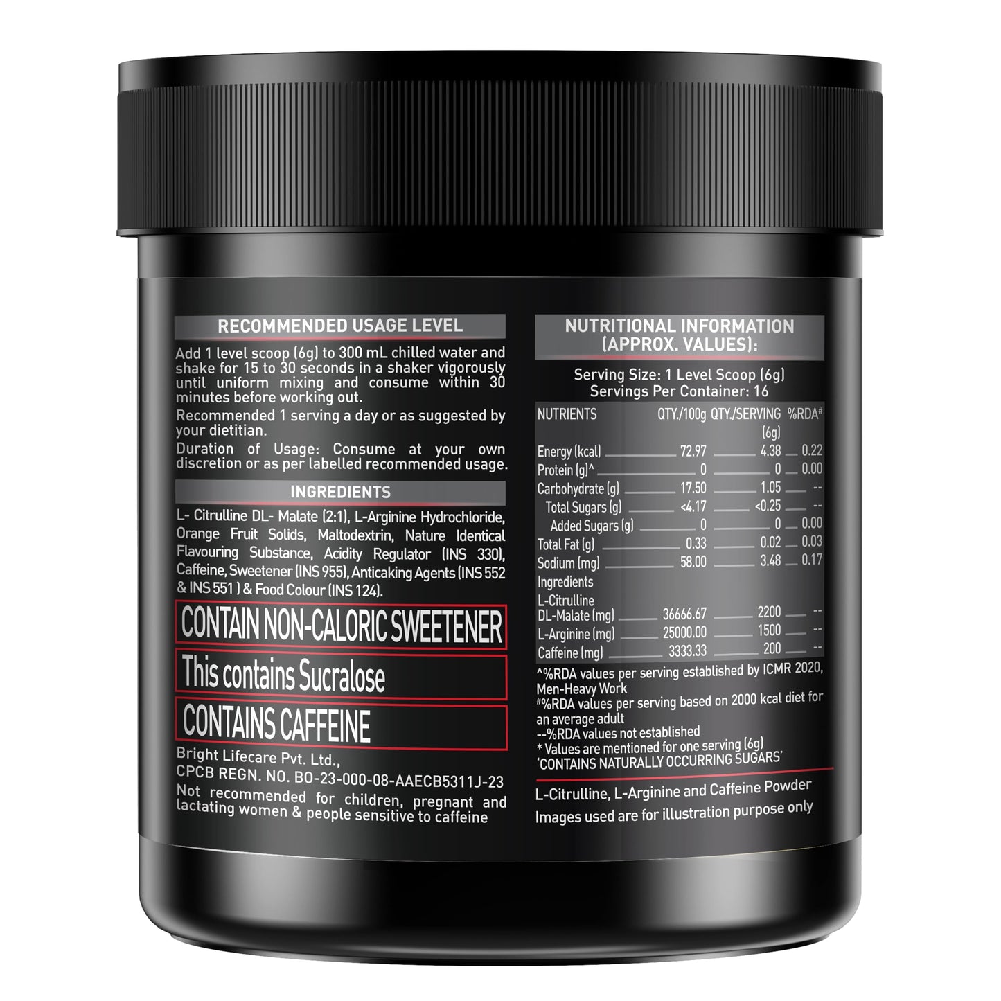 MuscleBlaze Pre Workout 200 (Fruit Splash, 16 servings, 100g) | 200mg C- image 8