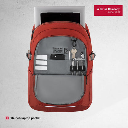 WENGER, Next 23 RYDE, 16 Inches Laptop Backpack, 26 liters, Lava, 612569, Work Bag, Swiss Designed