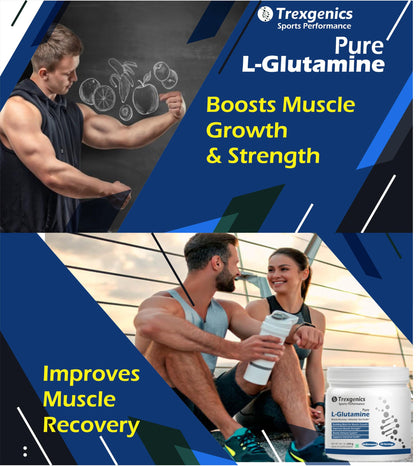 Trexgenics L-GLUTAMINE Pure Powder (50 Servings) Muscle Building Block for Strength & Growth, Leaky Gut Health, Immunity (250 gm) (Pack of 1)