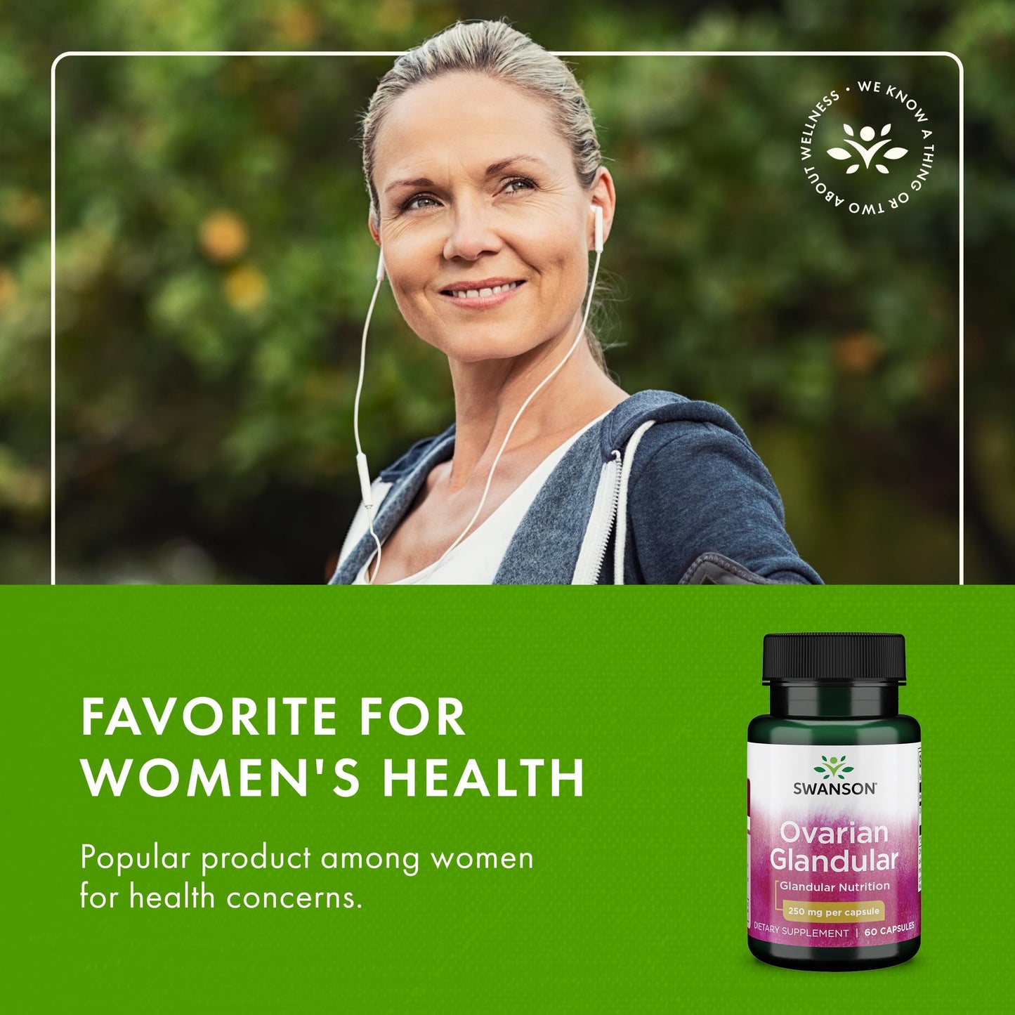 Swanson Raw Ovarian Glandular 250Mg 60 Capsules- image 3