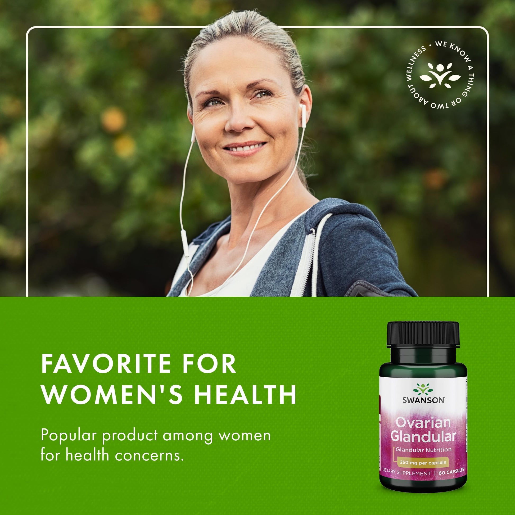 Swanson Raw Ovarian Glandular 250Mg 60 Capsules- image 3