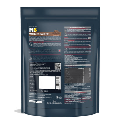 MuscleBlaze Weight Gainer with Added Digezyme (Chocolate, 1kg / 2.2lbs,- image 7