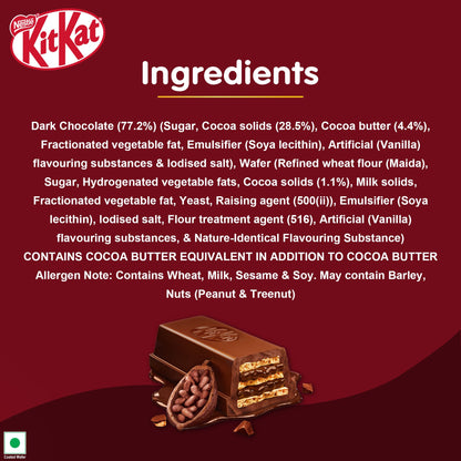 Nestlé KitKat Delight Dark Chocolate Coated Wafer Bar, 150g