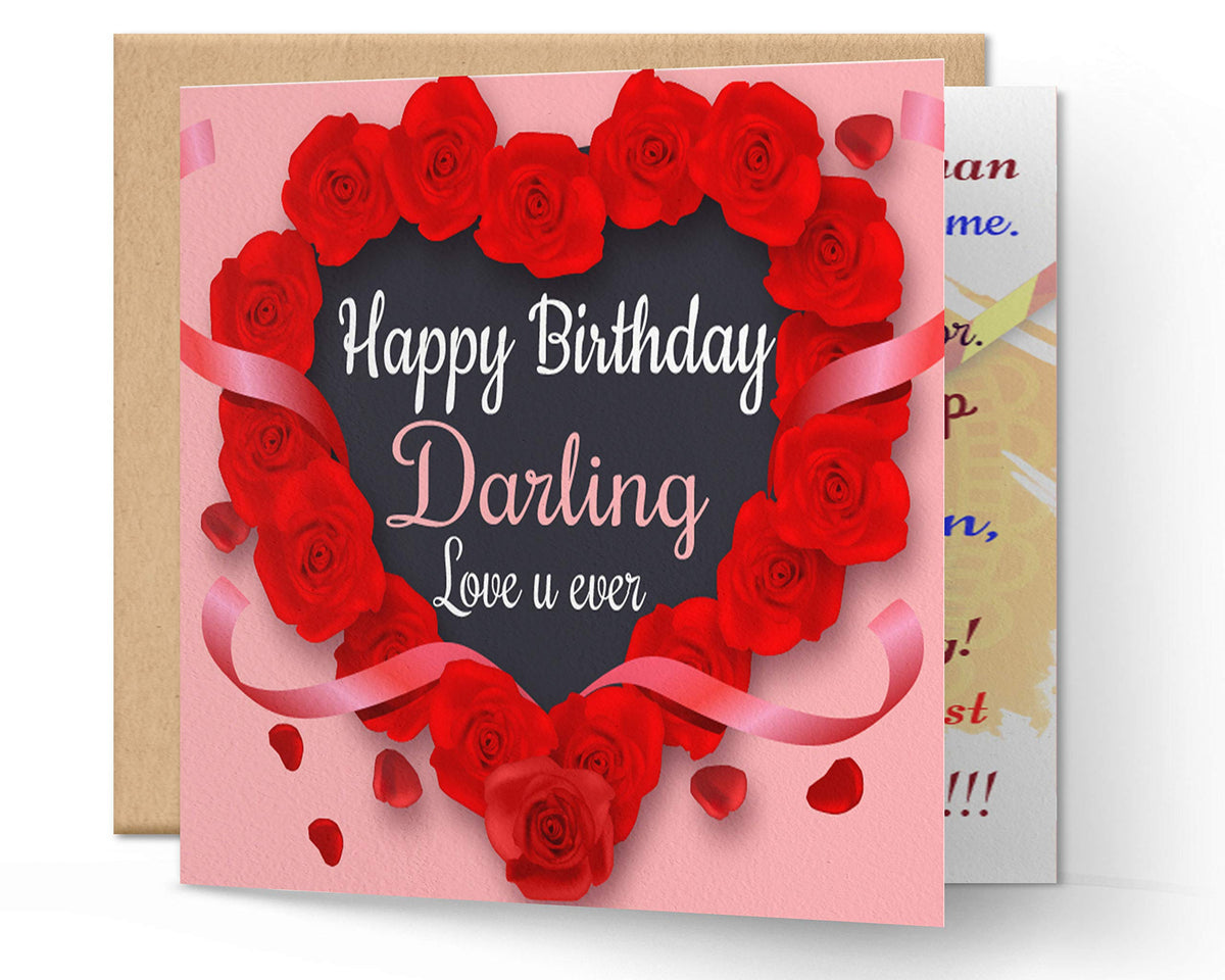 redbakers.in Happy Birthday My Love 12 Chocolate Gift Box & Greeting Card Combo (Darling)