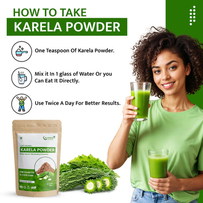 Nutridig Healthcare 100% Natural Karela (Bitter Gourd) Powder, 100gm, Cleanses Liver & Managed Blood Sugar Level | Rich in Antioxidants, Vitamins and Minerals - Diabetes Care Powder