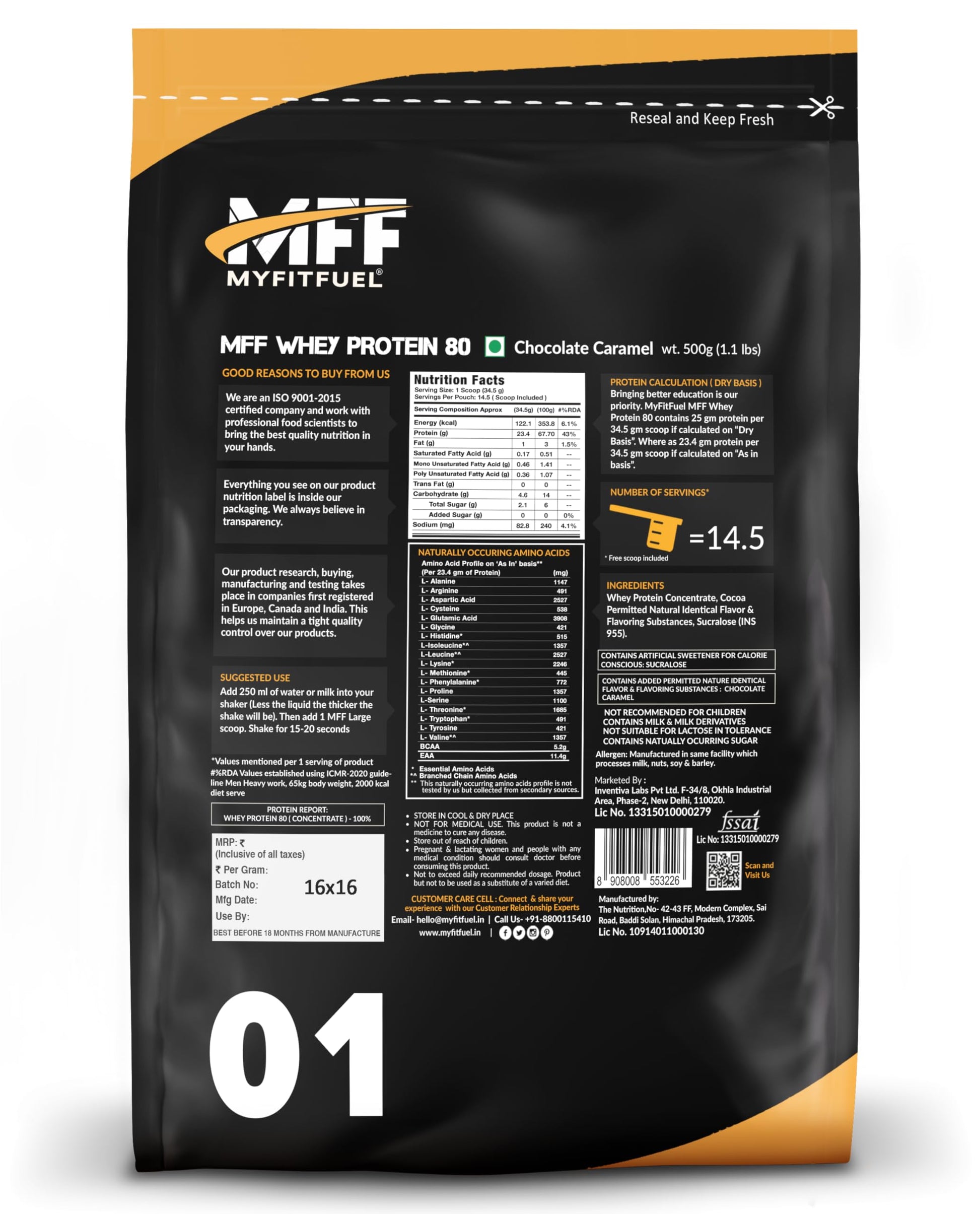 MyFitFuel MFF Whey Protein 80 | 500 gm, 15 Servings (Chocolate Caramel)- image 5