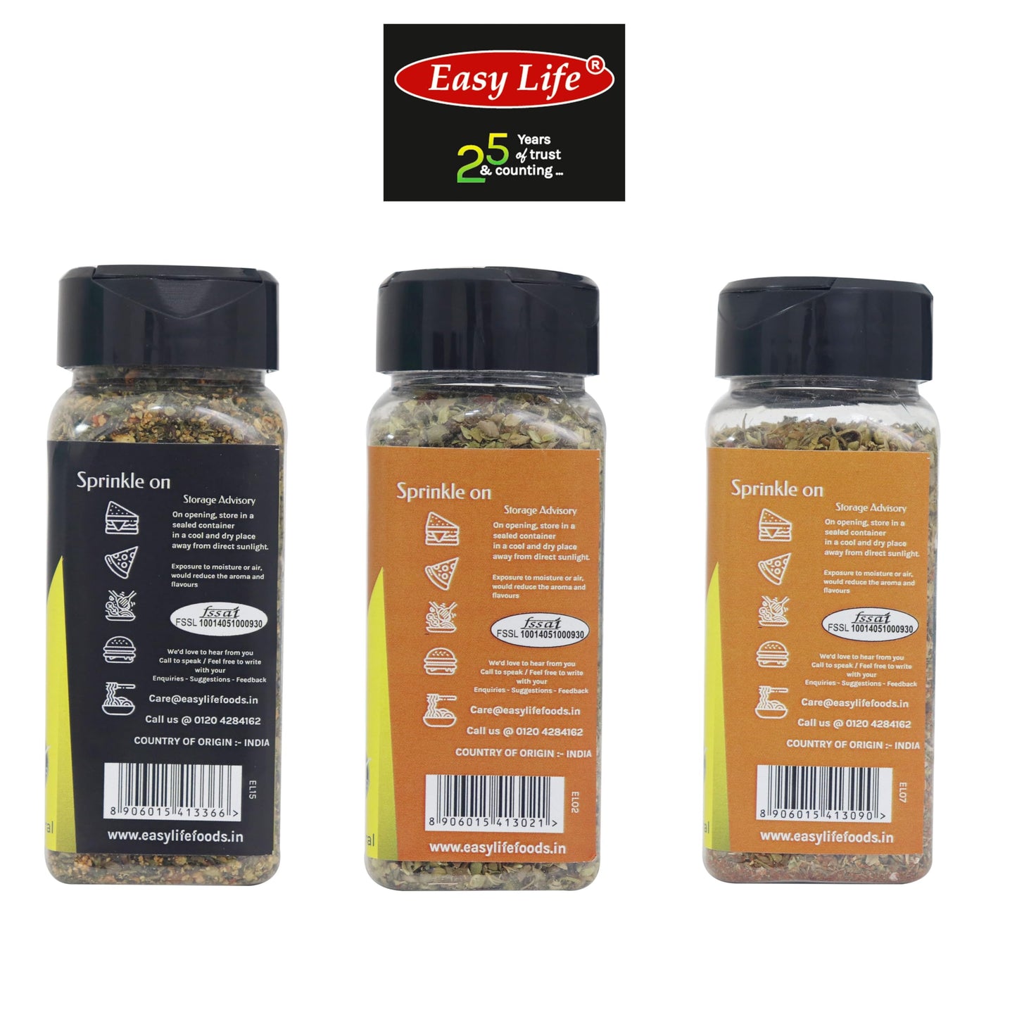 Easy Life Combo of Oregano Seasoning 50g and Pizza Seasoning 25g with Pasta Seasoning 25g