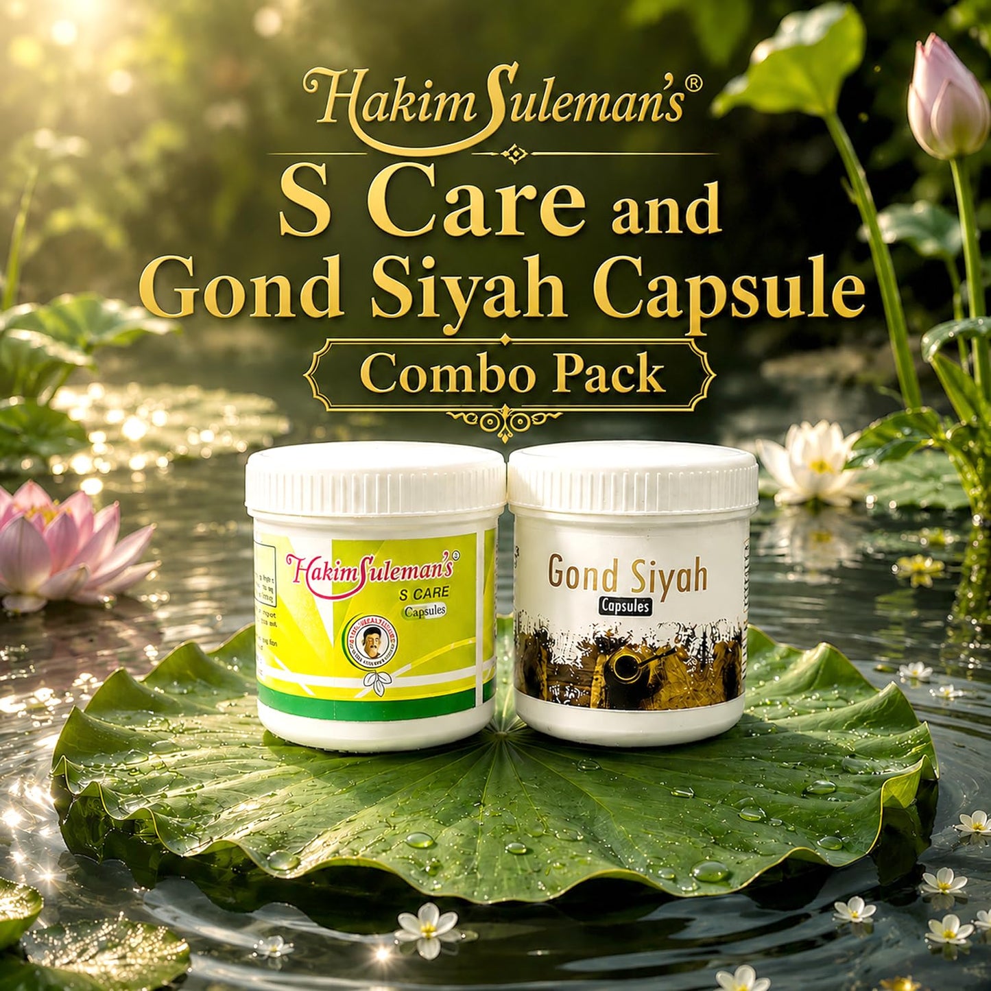 Hakim Suleman's S Care and Gond Siyah Capsule Combo Pack | Herbal Wellness Pair | Everyday Care Value Combo