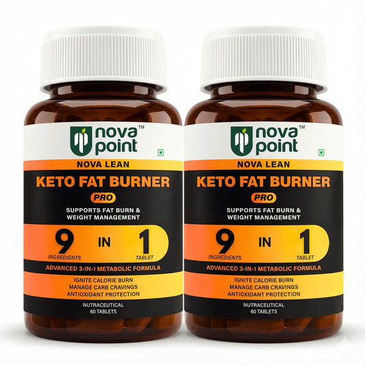 NovaPoint Keto Fat Burner Tablets for Weight Loss - Advanced Metabolism Booster & Appetite Control for Men Women - Natural Fat Burning Supplement with Green Tea Extract, Green Coffee Bean & Cinnamon with Piperine - 2 x 60 Veg Tablets