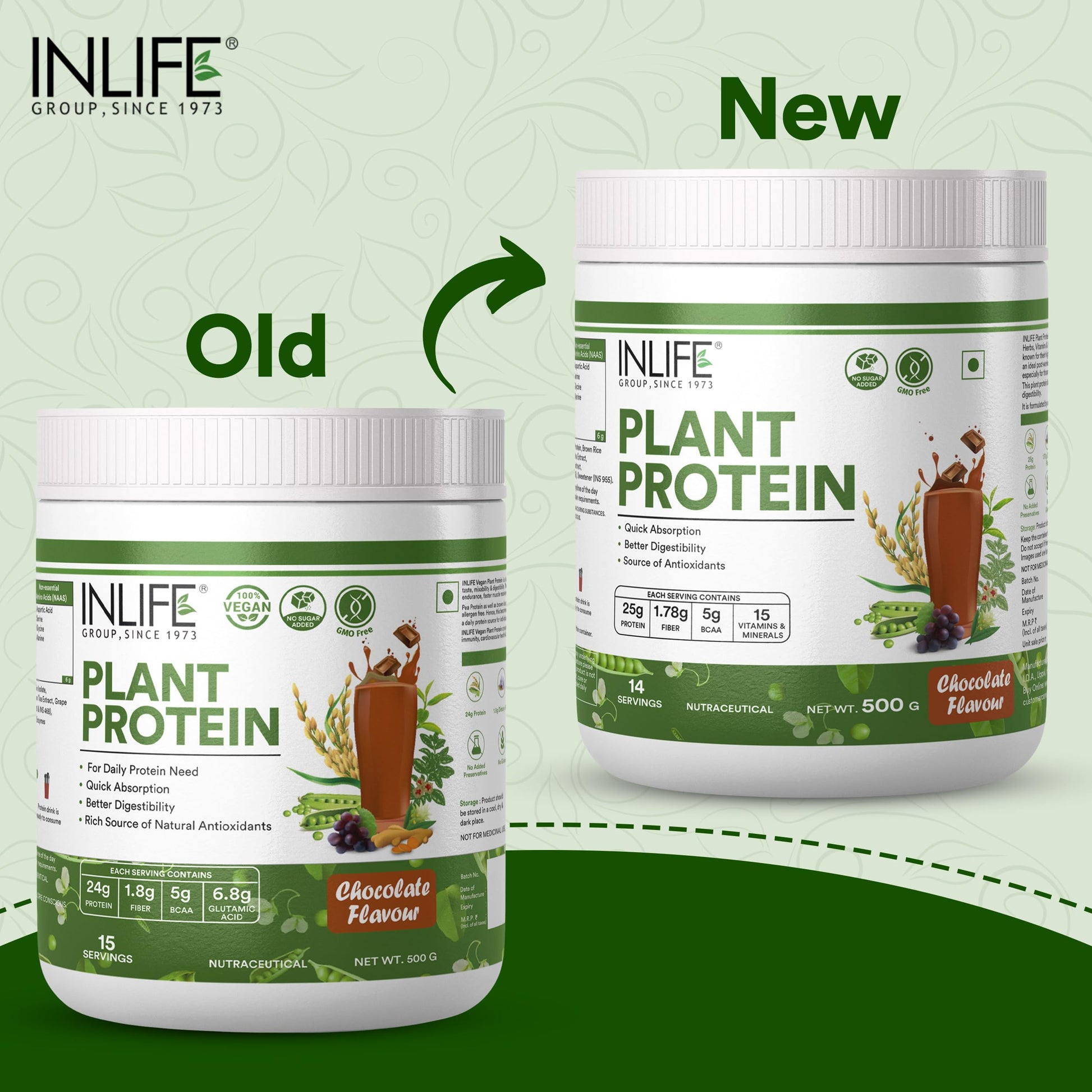 INLIFE Plant Protein Powder - Pea, Quinoa & Brown Rice - 25g Protein -- image 7