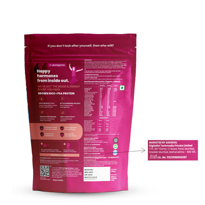 Gytree PCOS Plant Protein Powder | With Inositol for Hormonal Balance, Weight Management & Acne Support | 26g per Serving of Vegan Protein from Pea & Brown Rice | Cafe Mocha Flavor (400g)