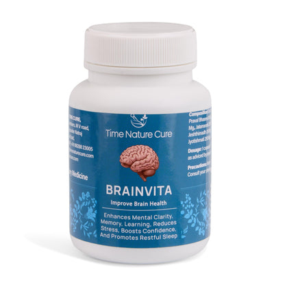 Time Nature Cure Brainvita Capsules | Ayurvedic Brain Health Care Capsules For Memory, Stress Relief & Sleep Support | 30 Capsules