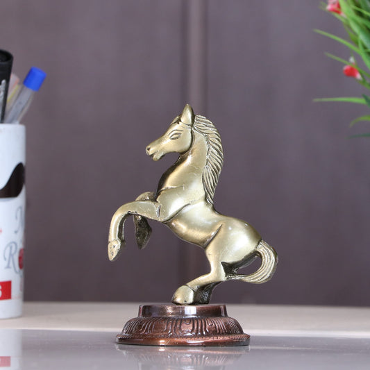 KridayKraft Metal Jumping Horse Statue for Wealth, Income, Shining and Bright Fu